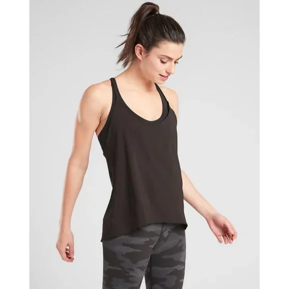 NWT ATHLETA Solace Support Top In Powervita Sports Bra Black - Picture 3 of 5